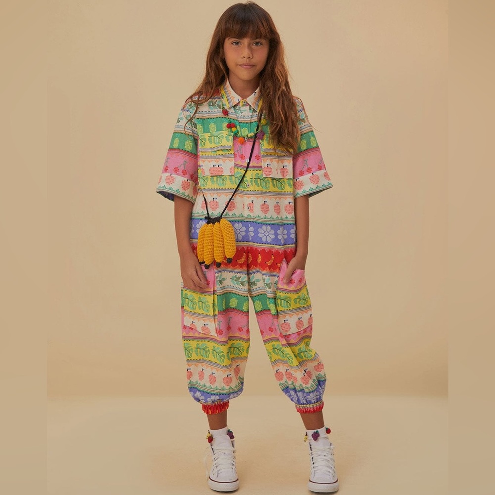 Farm Rio Sweet Orchard Kids Jumpsuit, size 6, New with Tags